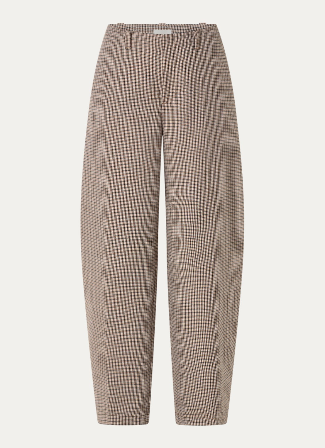 CLOSED High waist wide fit pantalon met pied-de-poule dessin - voorkant 3 lichtbruin