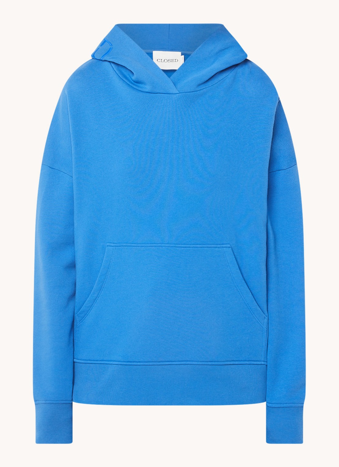 CLOSED Hoodie van  katoen met logoborduring - voorkant 3 blauw