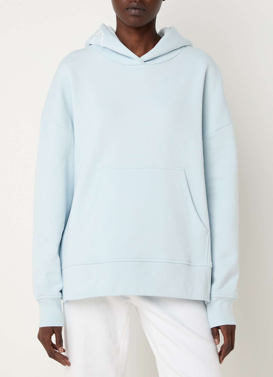 CLOSED Hoodie van  katoen met logoborduring - detail lichtblauw