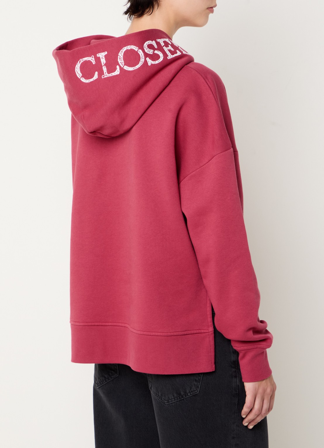 CLOSED Hoodie van  katoen met logoborduring - achterkant 5 rood