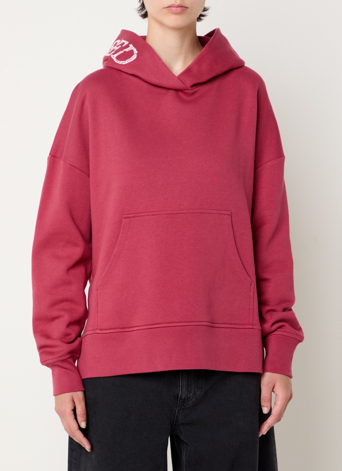 CLOSED Hoodie van  katoen met logoborduring - detail rood