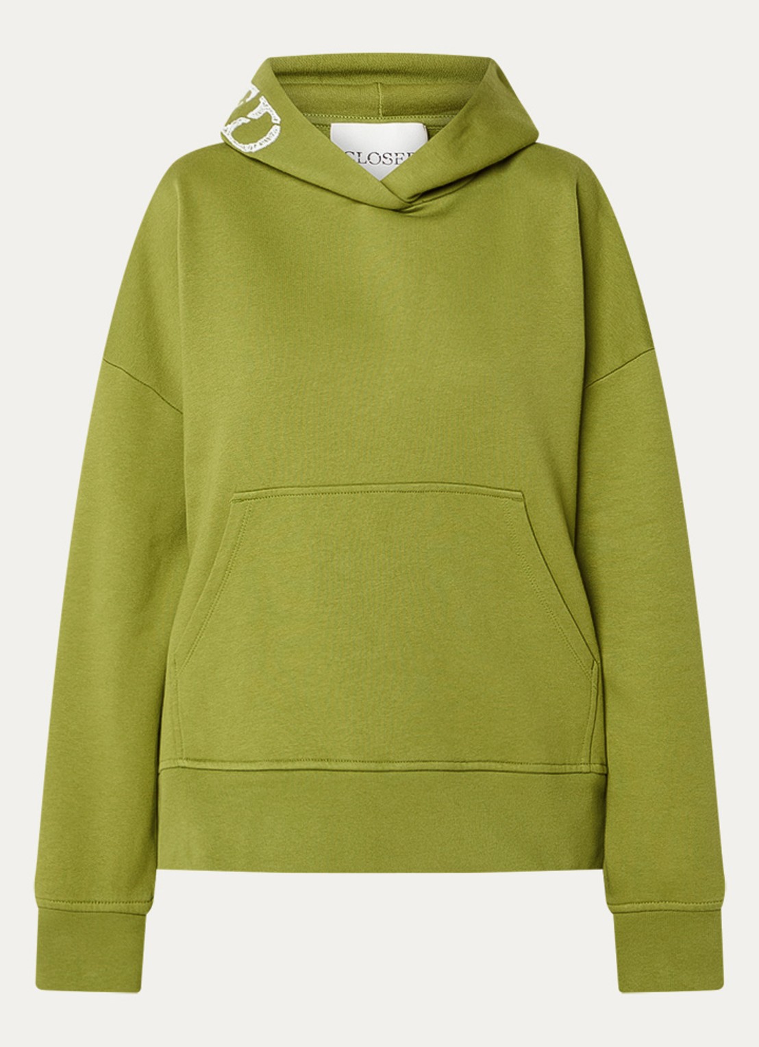 CLOSED Hoodie van  katoen met logoborduring - voorkant 4 groen