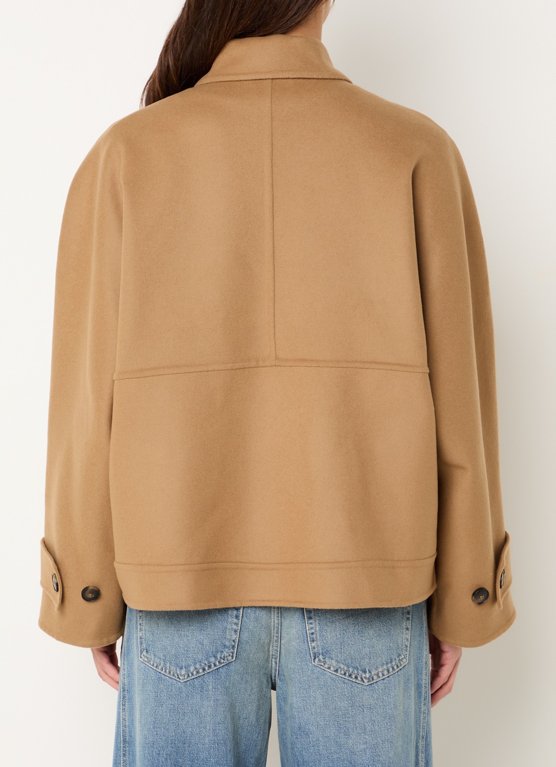 CLOSED Jack in scheerwolblend met klepzakken - achterkant camel
