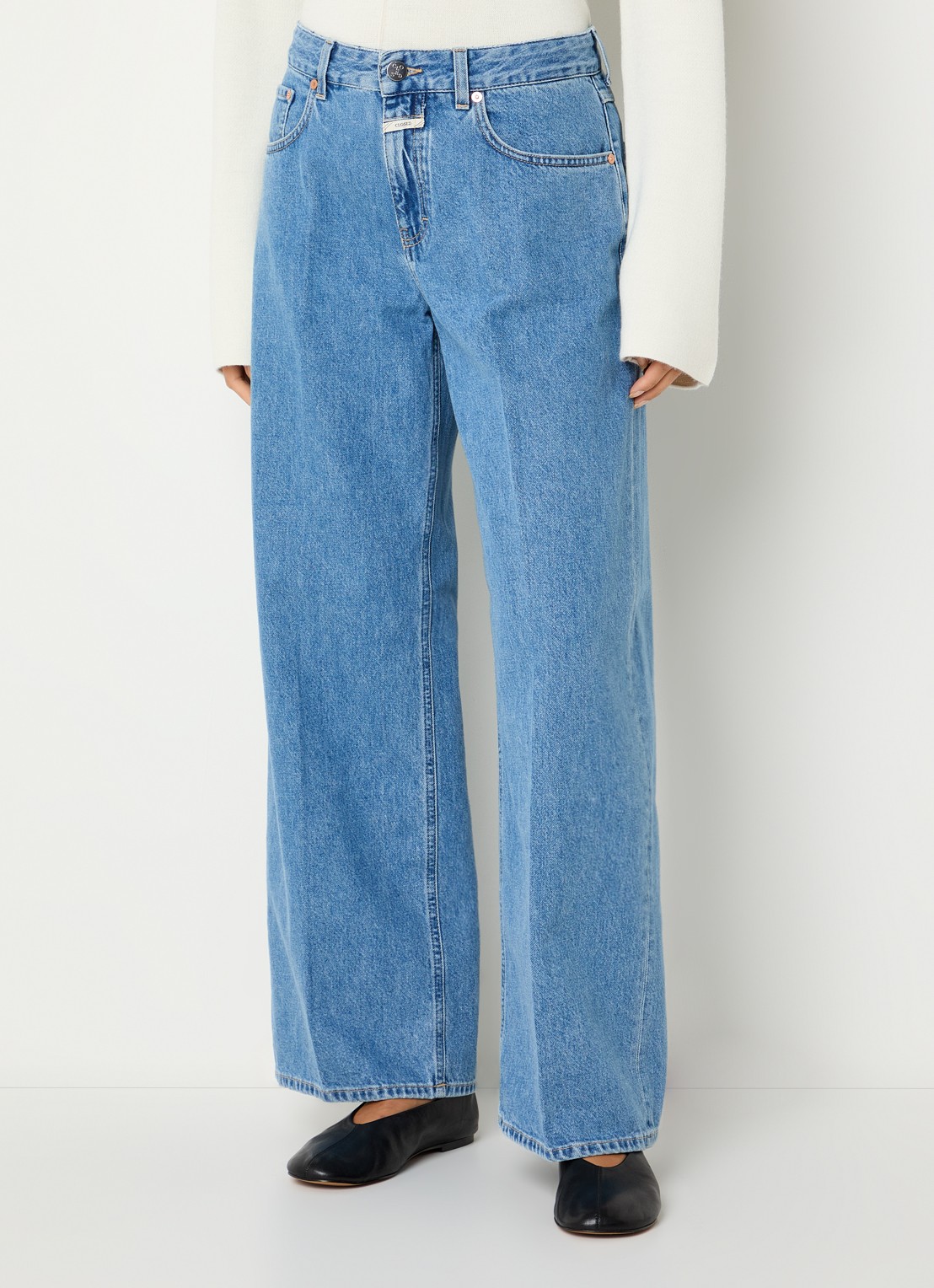 CLOSED Jayla cropped low waist wide fit jeans met medium wassing - detail 3 jeans