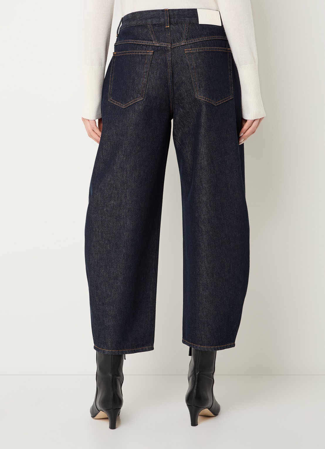 CLOSED Jazzie high waist balloon fit jeans met donkere wassing - achterkant indigo