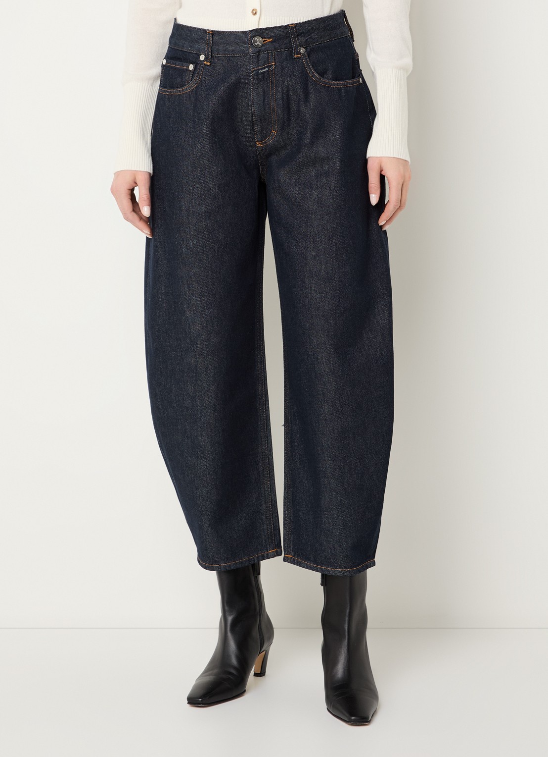 CLOSED Jazzie high waist balloon fit jeans met donkere wassing - detail 2 indigo