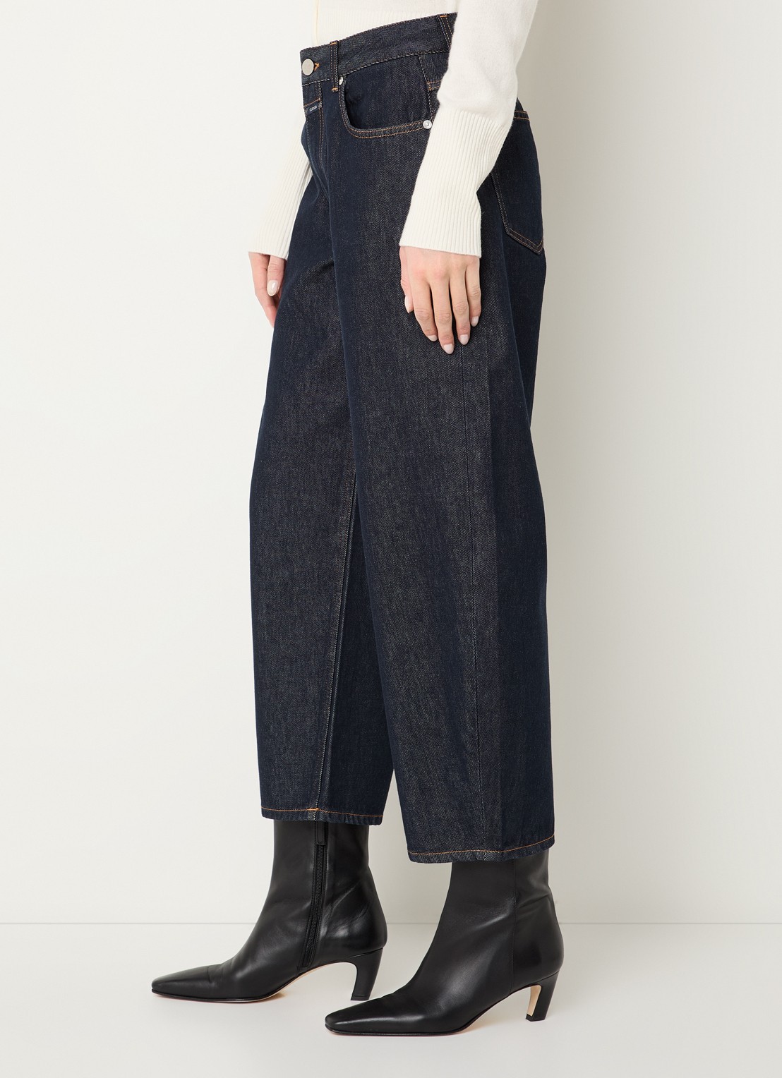 CLOSED Jazzie high waist balloon fit jeans met donkere wassing - detail 3 indigo