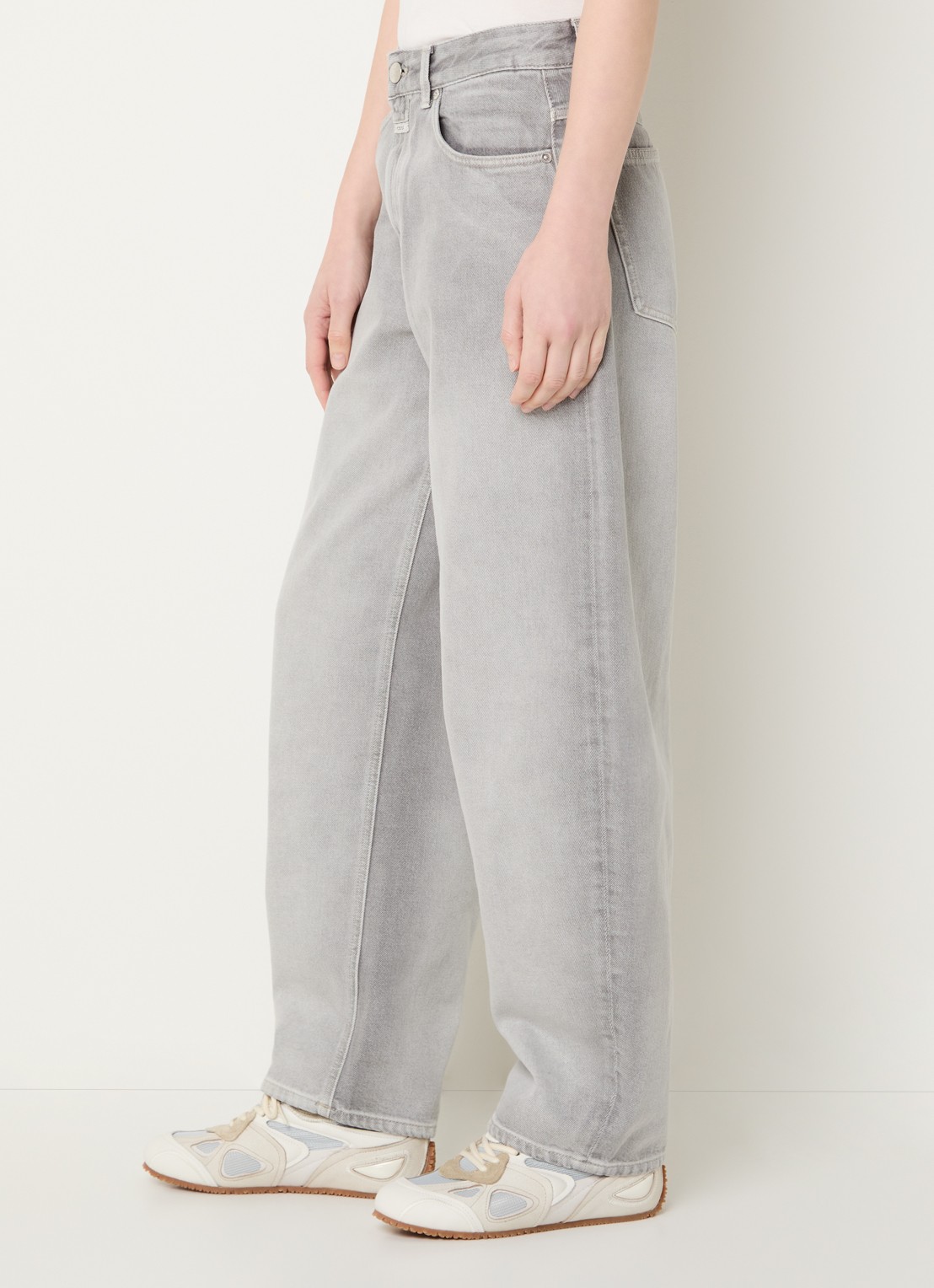 CLOSED Jazzie high waist balloon fit jeans met gekleurde wassing - detail 2 grijsmele