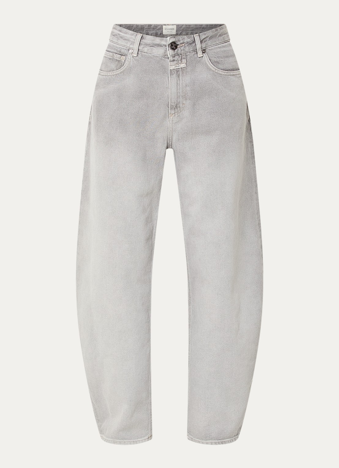 CLOSED Jazzie high waist balloon fit jeans met gekleurde wassing - voorkant 4 grijsmele