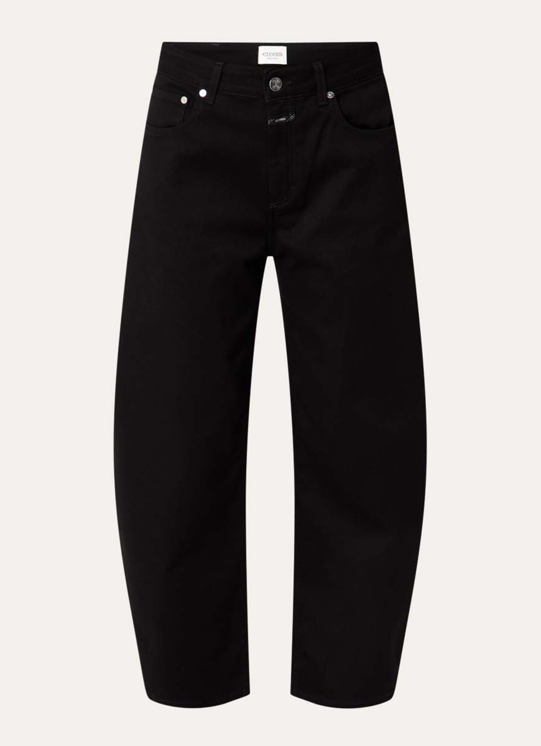CLOSED Jazzie high waist cropped tapered jeans met gekleurde wassing - voorkant 2 zwart