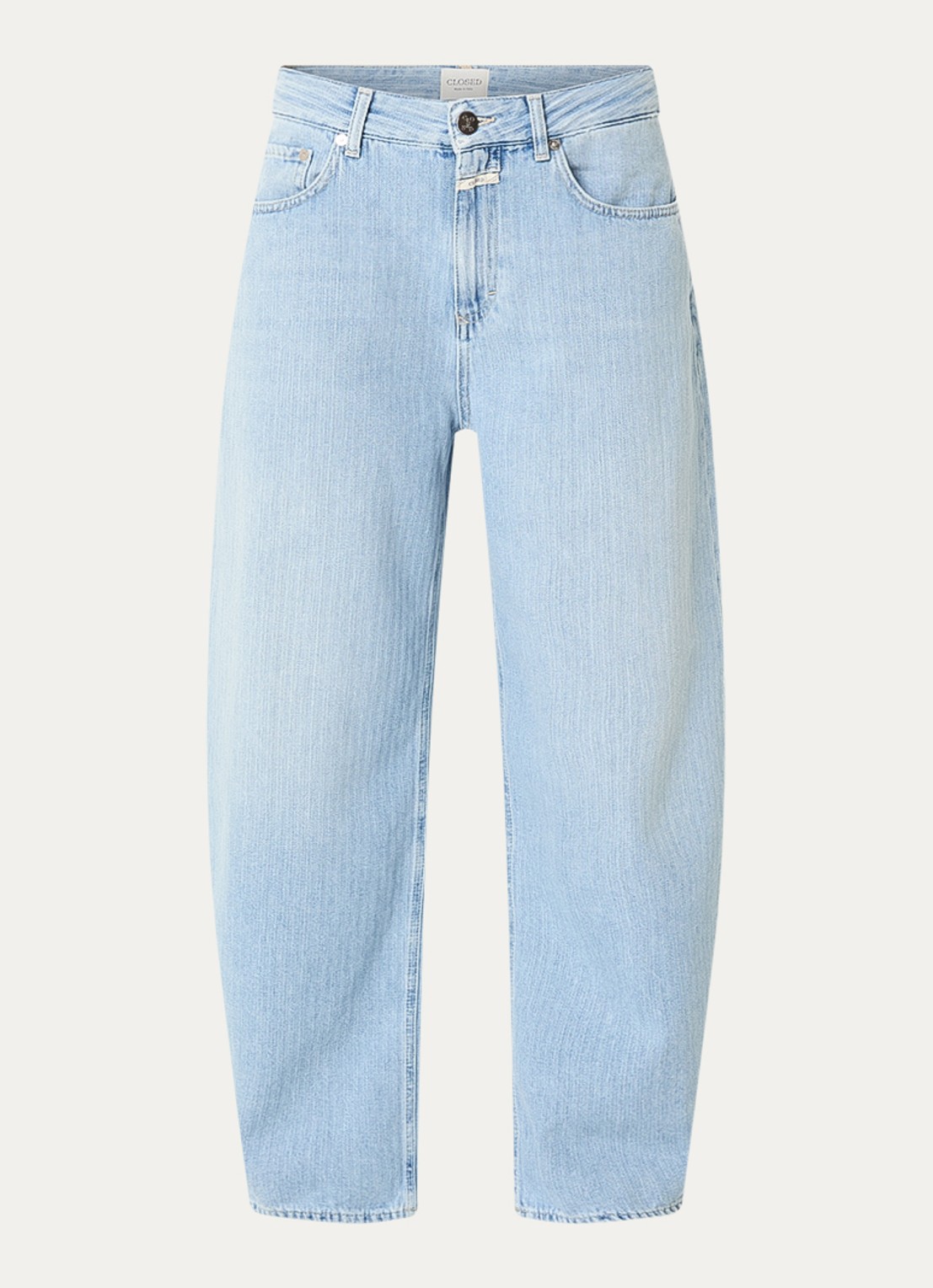 CLOSED Jazzie high waist tapered jeans met lichte wassing - voorkant lichtblauw