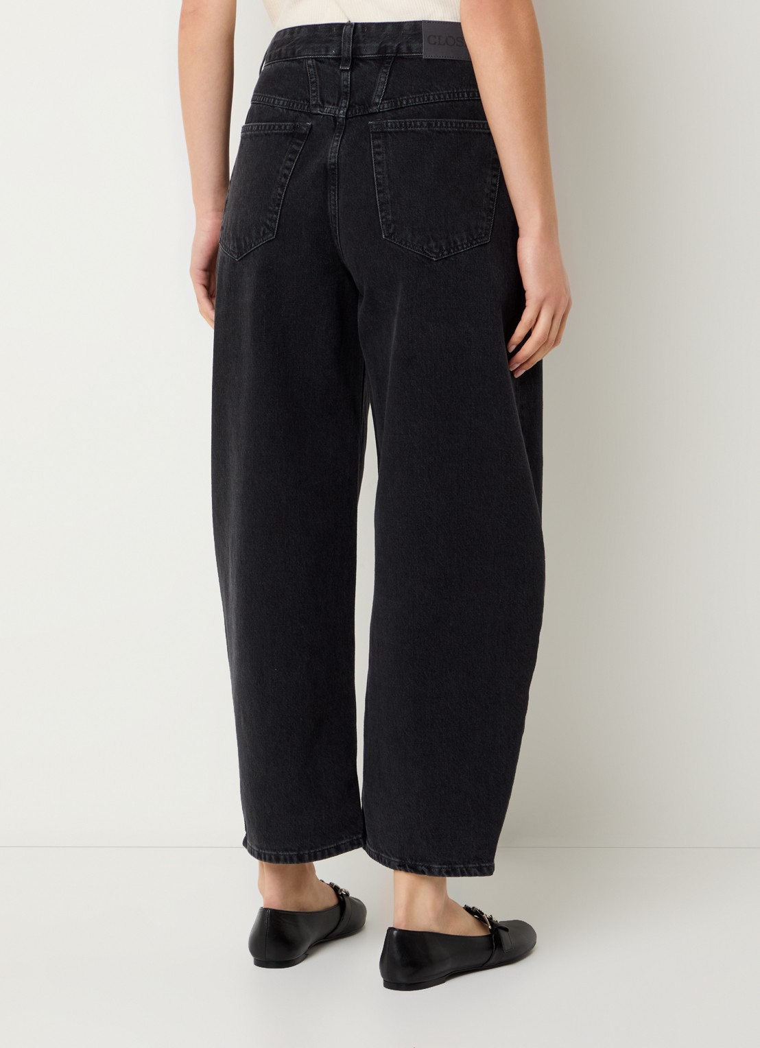 CLOSED Jazzie high waist wide leg jeans van  katoen - achterkant 5 donkergrijs