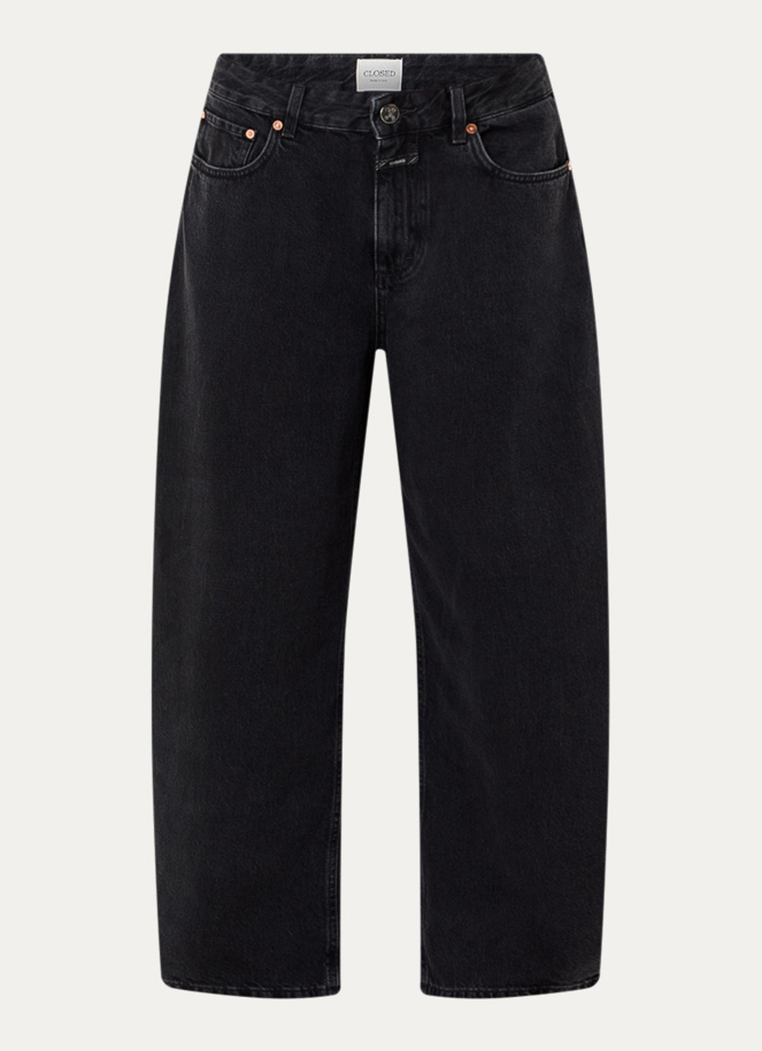 CLOSED Jazzie high waist wide leg jeans van  katoen - voorkant donkergrijs