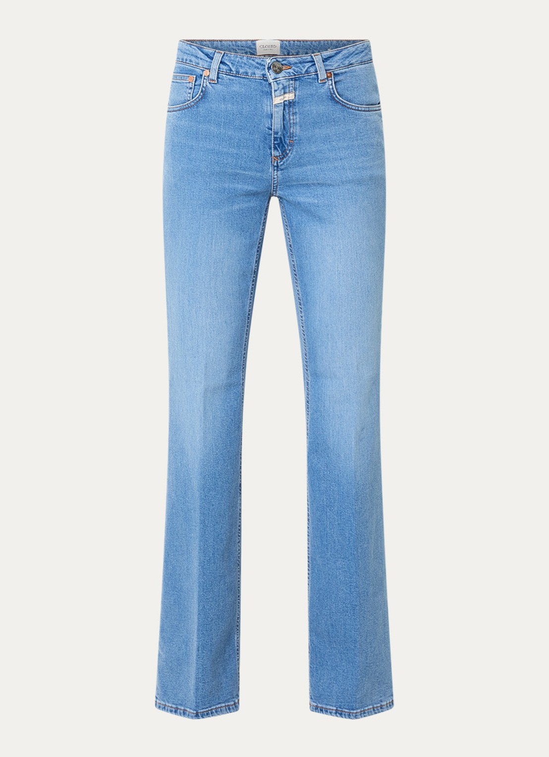 CLOSED Jovanna high waist flared fit jeans met lichte wassing - voorkant indigo
