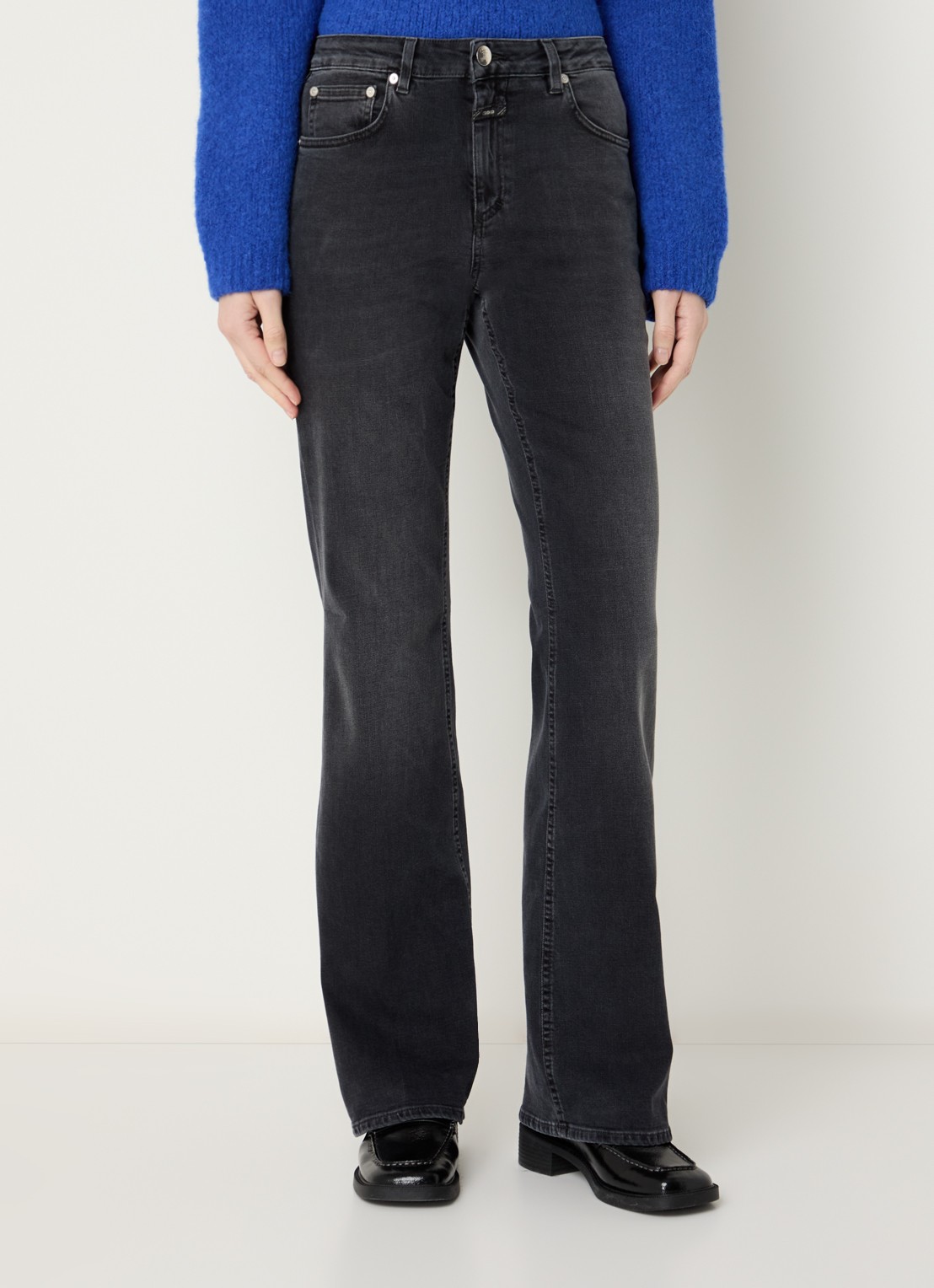 CLOSED Jovanna high waist flared jeans met gekleurde wassing - detail 2 antraciet