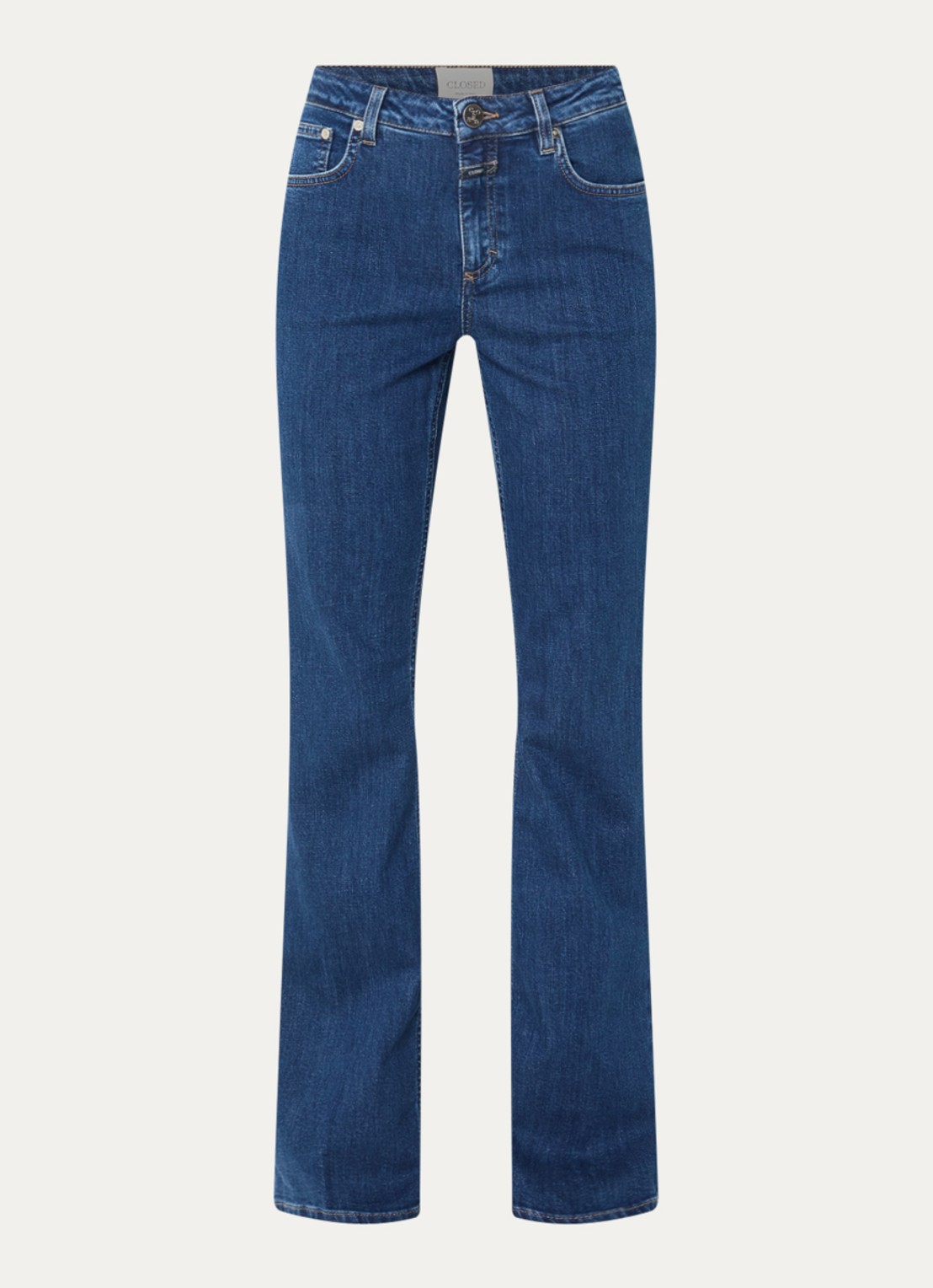 CLOSED Jovanna mid waist slim fit flared jeans met donkere wassing  - voorkant 4 indigo