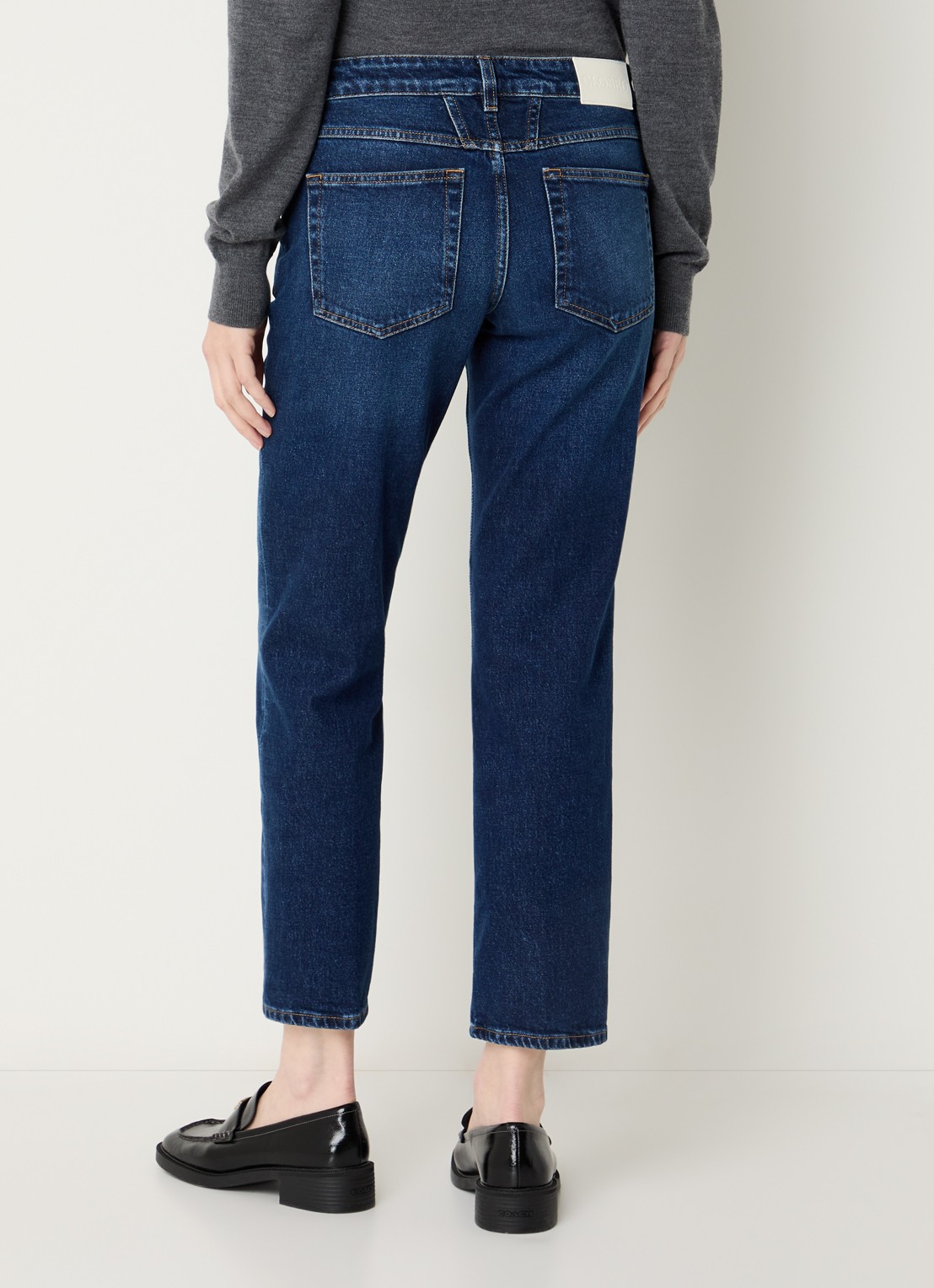 CLOSED Junna high waist straight leg jeans met donkere wassing - achterkant 5 indigo