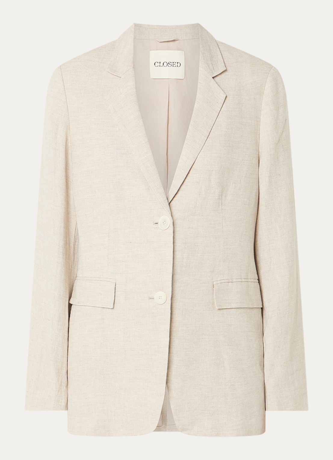 CLOSED Lola blazer met schoudervulling en klepzakken - voorkant 3 creme