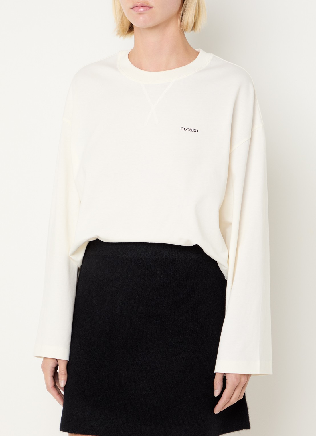 CLOSED Longsleeve met logo  - detail 2 creme