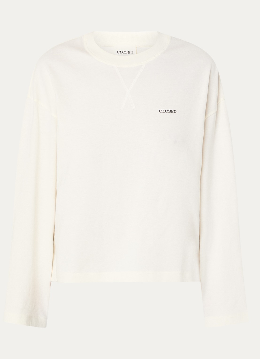 CLOSED Longsleeve met logo  - voorkant 3 creme