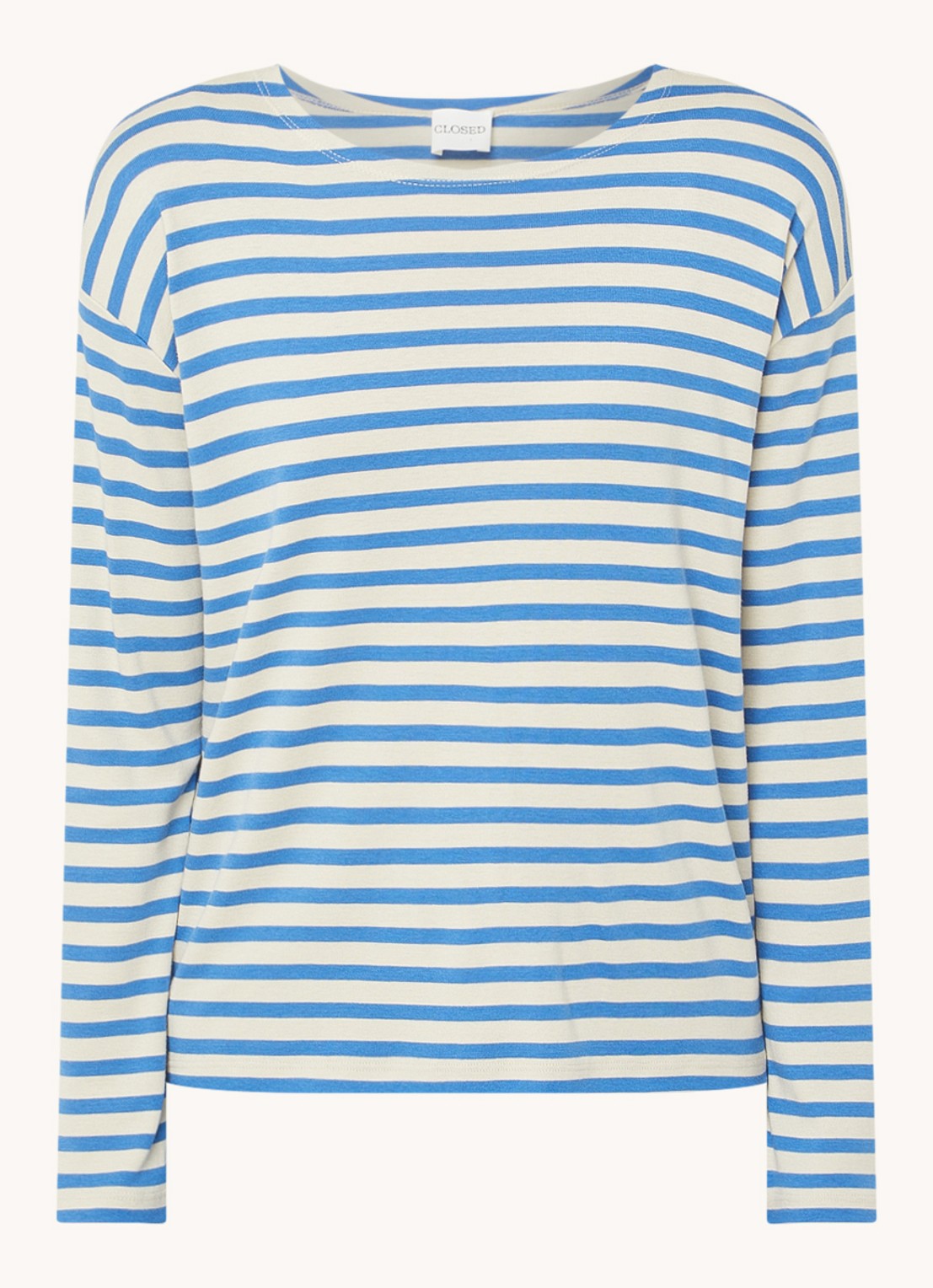 CLOSED Longsleeve met streepprint  - voorkant 3 blauw