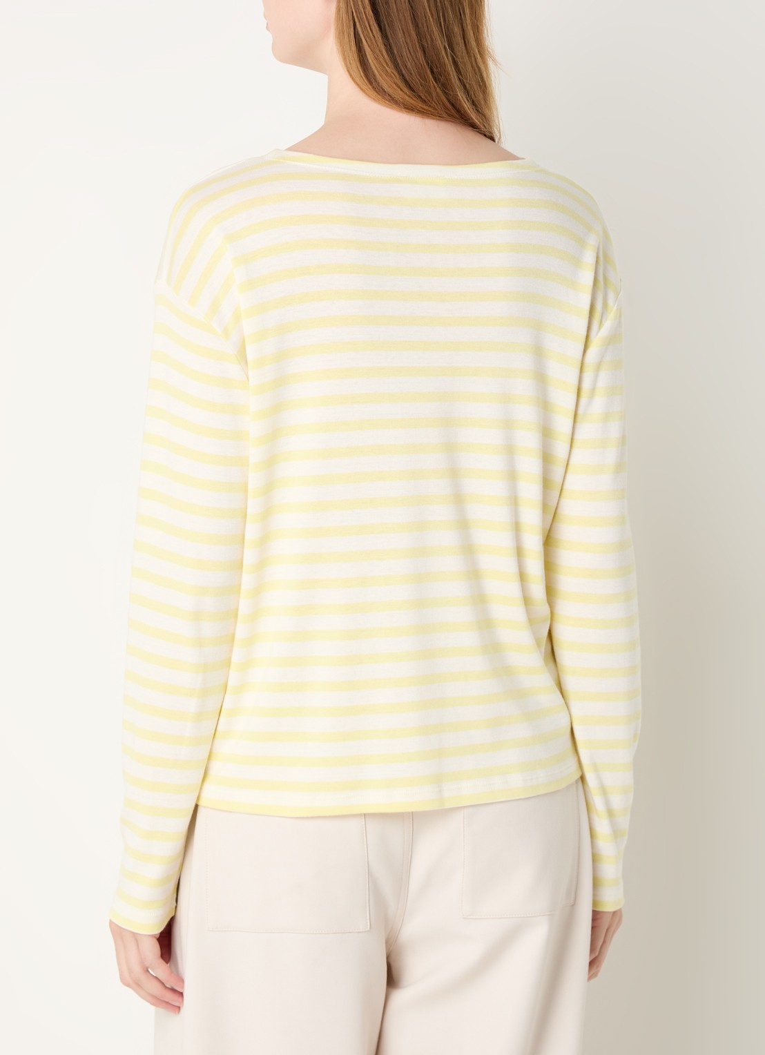 CLOSED Longsleeve met streepprint  - achterkant 3 lichtgeel