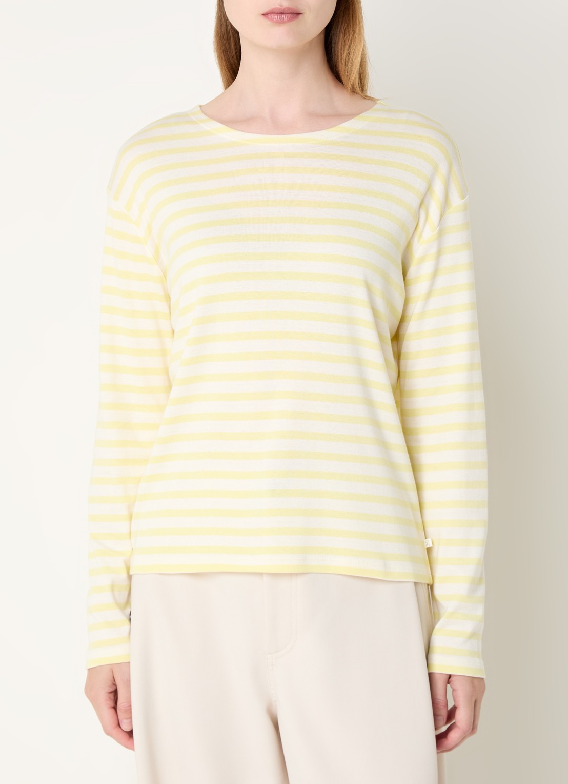 CLOSED Longsleeve met streepprint  - detail lichtgeel