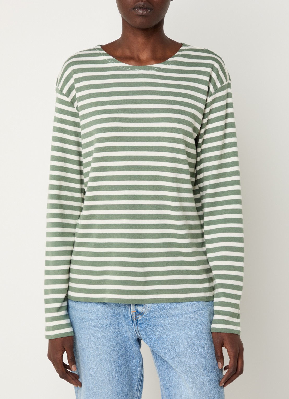 CLOSED Longsleeve met streepprint  - detail 3 lichtgroen