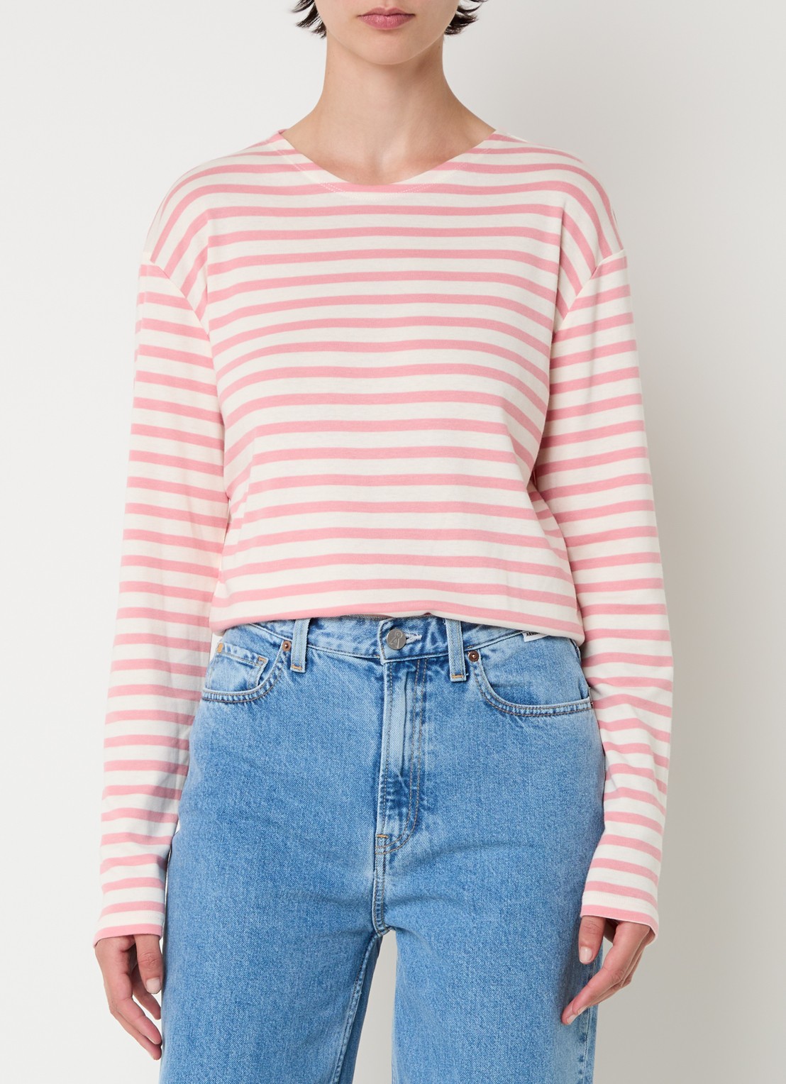 CLOSED Longsleeve met streepprint  - detail 4 roze