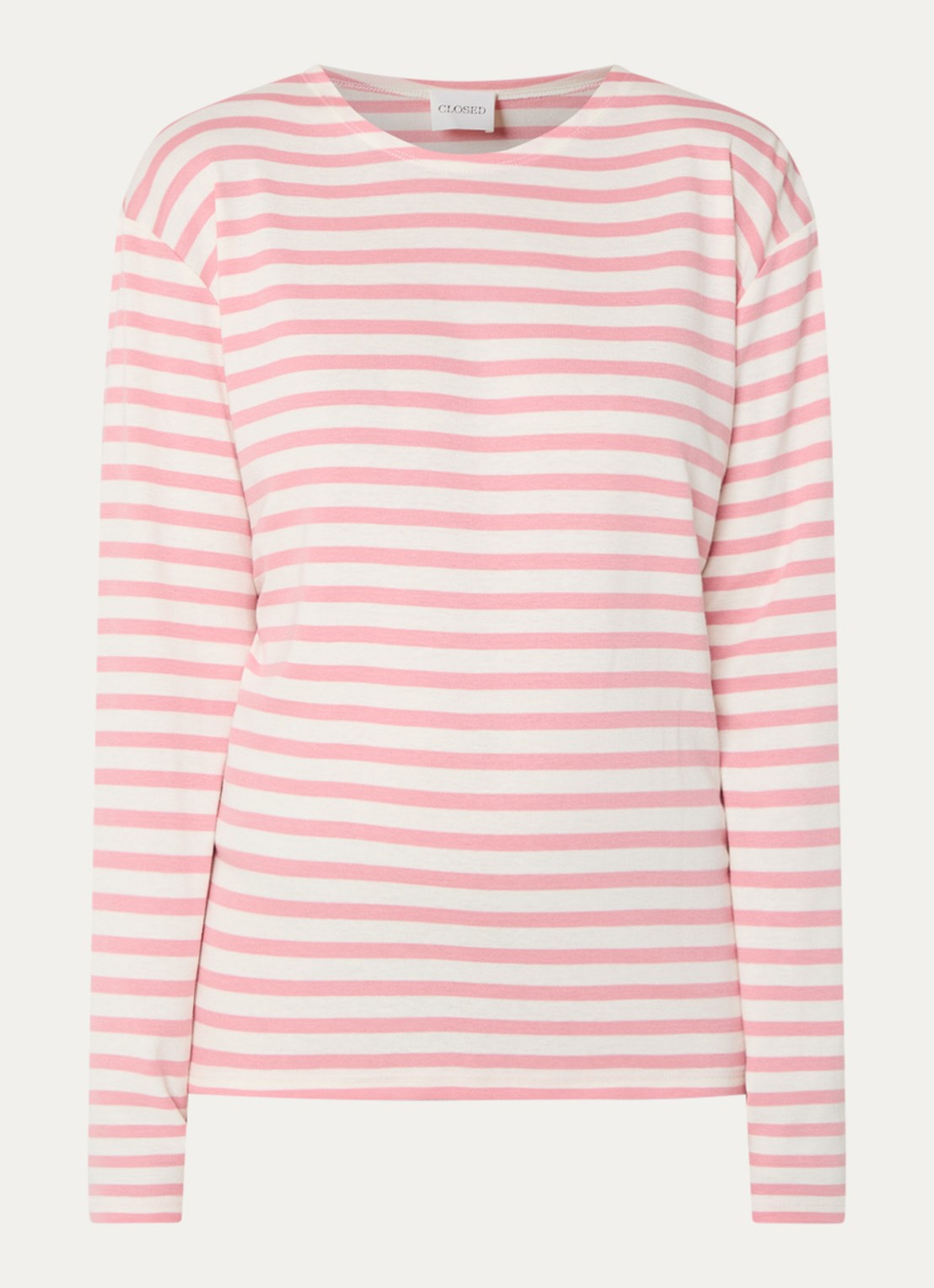 CLOSED Longsleeve met streepprint  - voorkant 2 roze