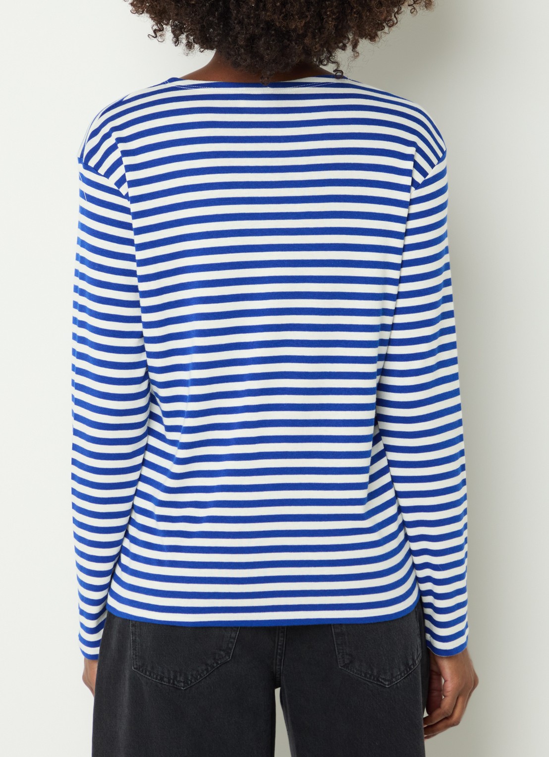 CLOSED Longsleeve met streepprint  - achterkant kobaltblauw