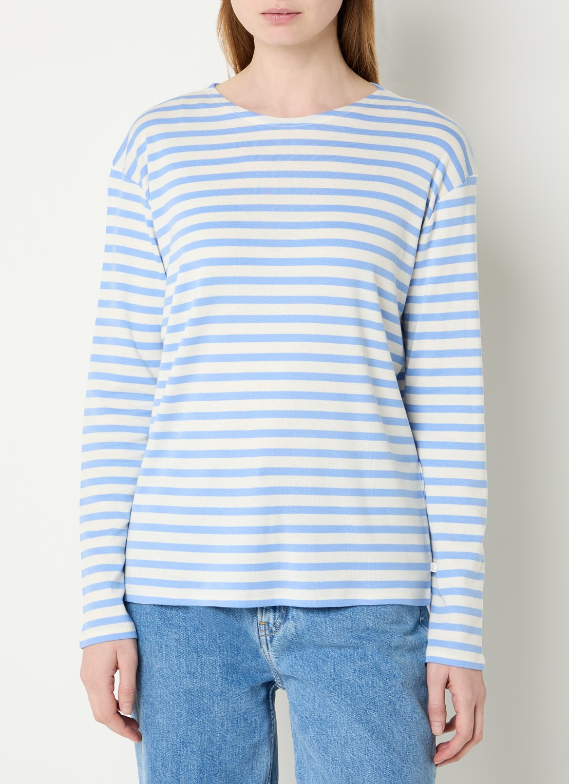 CLOSED Longsleeve met streepprint  - detail 3 lichtblauw