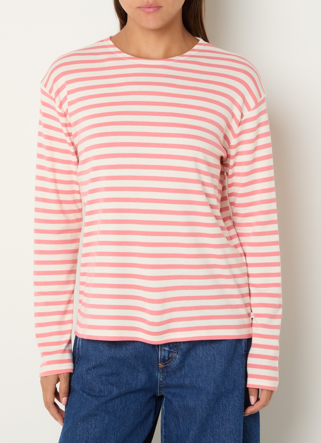 CLOSED Longsleeve met streepprint  - detail 3 lichtroze