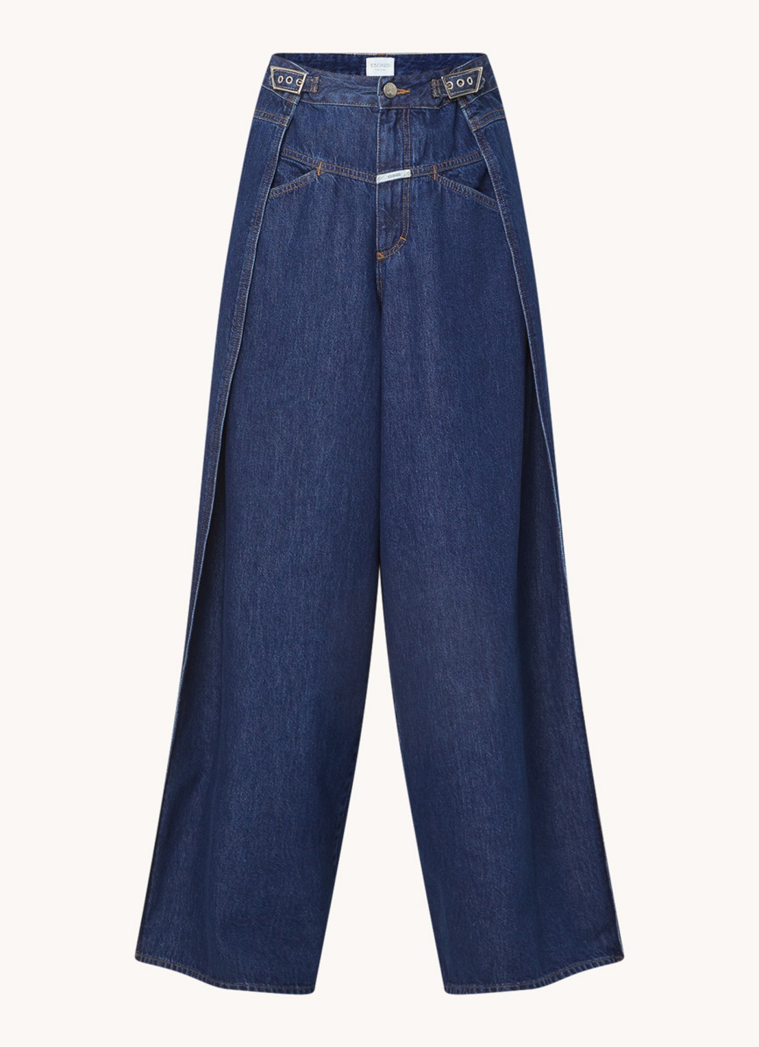 CLOSED Margo-X high waist wide leg jeans met ceintuur  - voorkant 2 indigo