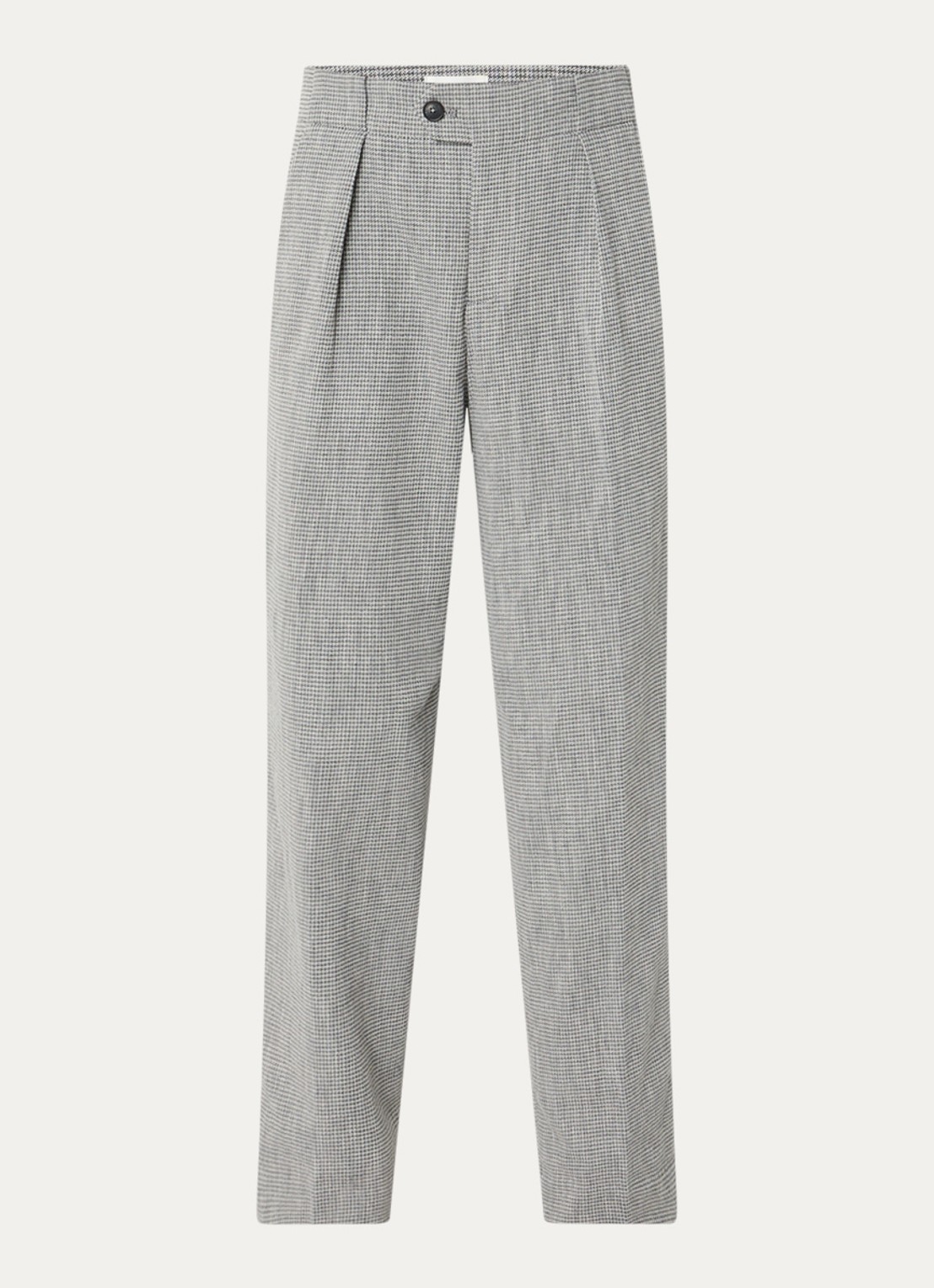 CLOSED Mawson high waist loose fit pantalon met pied-de-poule dessin - voorkant lichtgrijs