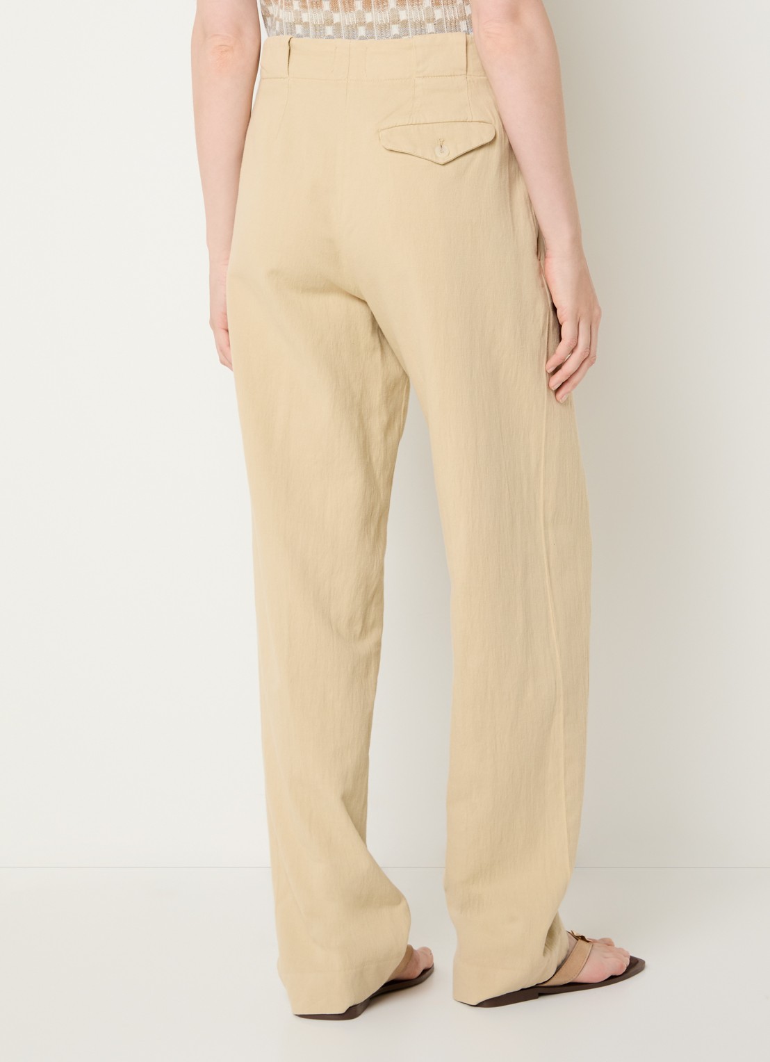 CLOSED Mawson high waist loose fit pantalon met steekzakken - achterkant 4 creme