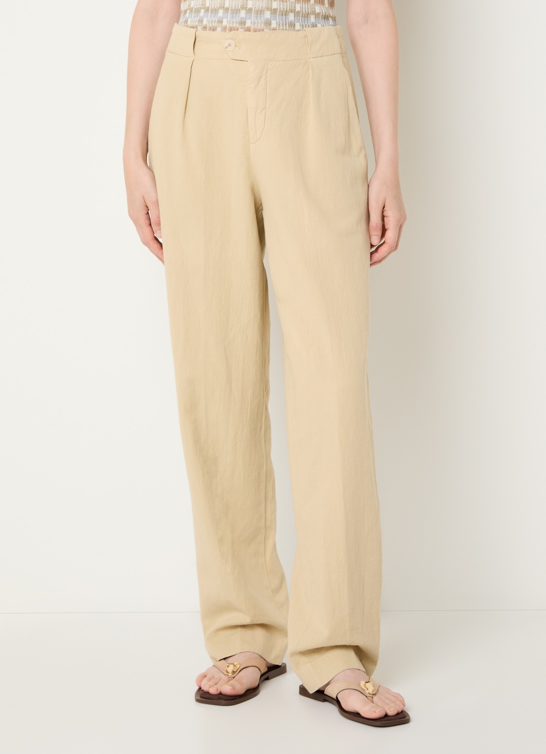 CLOSED Mawson high waist loose fit pantalon met steekzakken - detail 3 creme