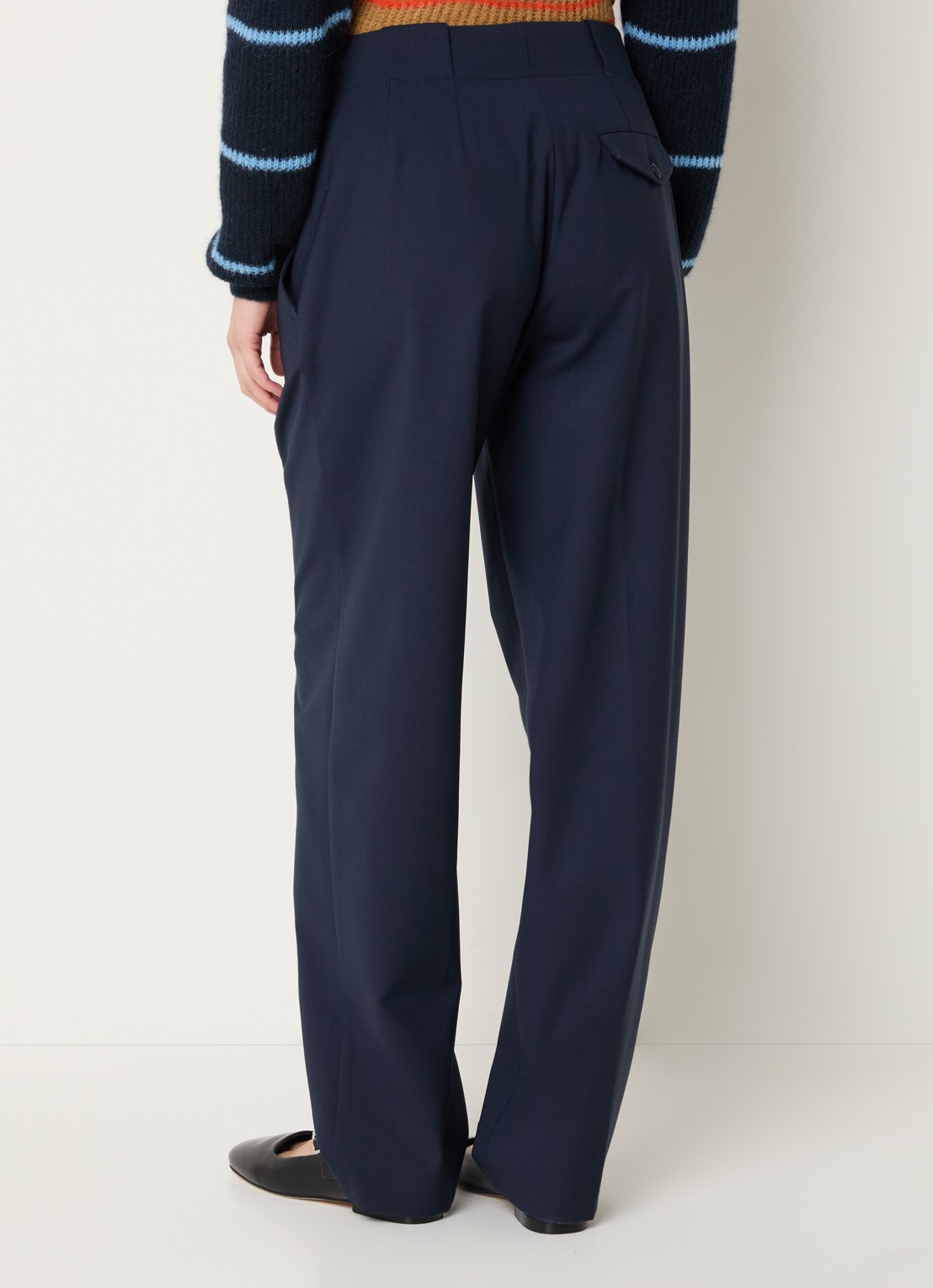 CLOSED Mawson mid waist tapered fit pantalon in wolblend - achterkant donkerblauw