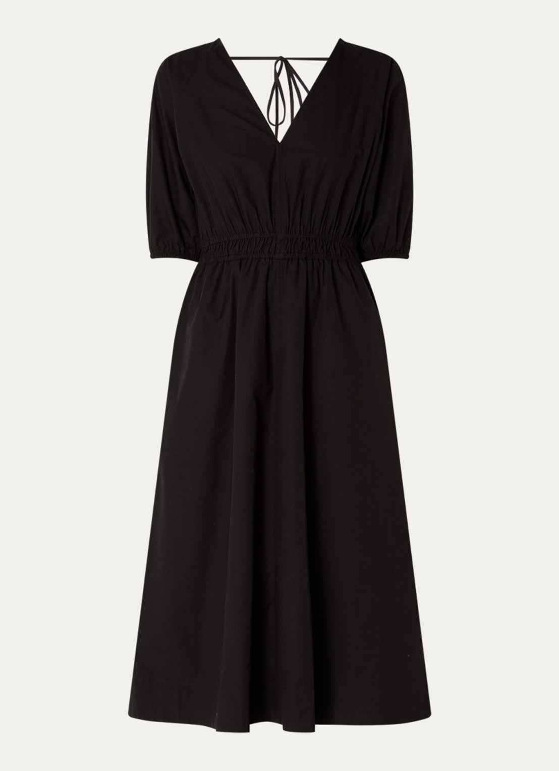 CLOSED Maxi jurk met rugdecolleté - voorkant zwart