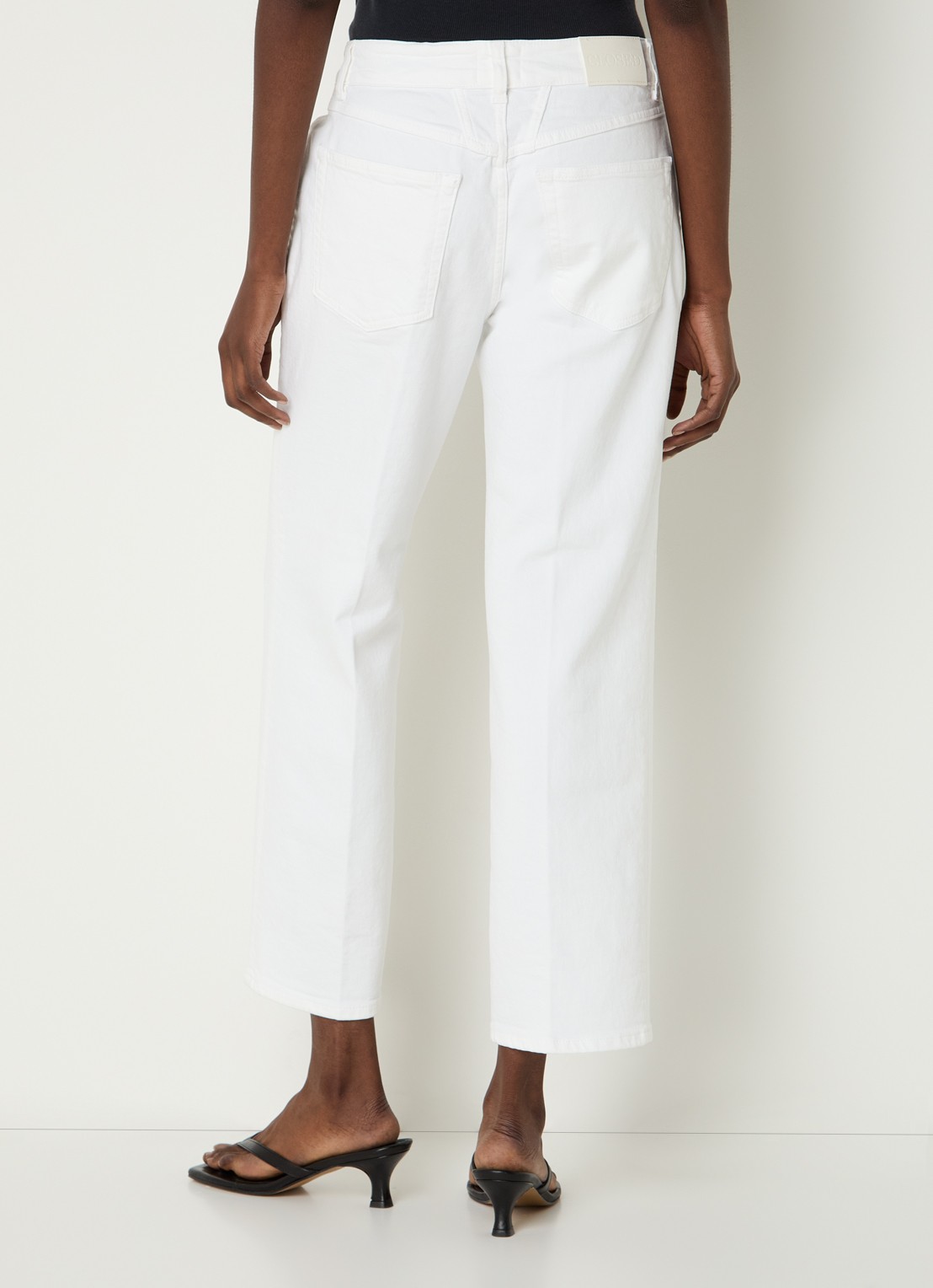CLOSED Milo mid waist straight fit cropped jeans met gekleurde wassing - achterkant 4 wit