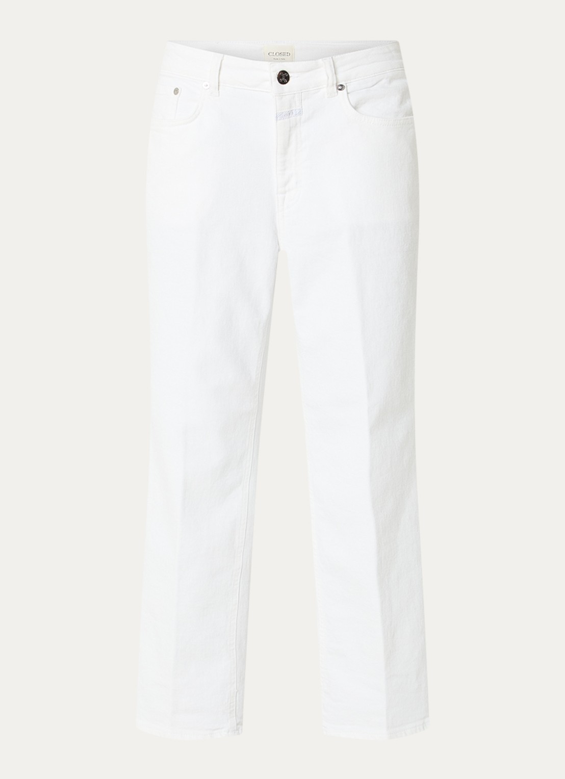 CLOSED Milo mid waist straight fit cropped jeans met gekleurde wassing - voorkant wit