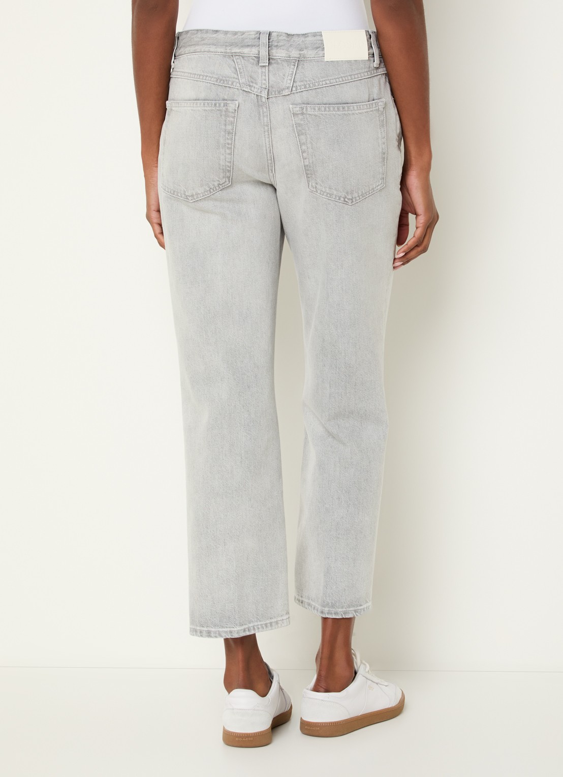 CLOSED Milo mid waist straight fit cropped jeans met gekleurde wassing  - achterkant 5 lichtgrijs