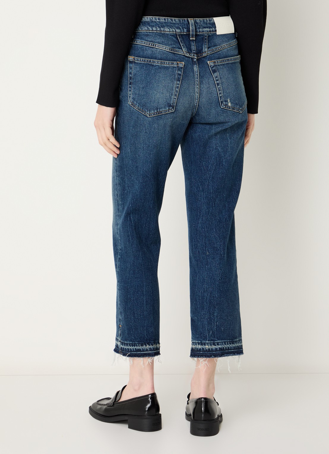 CLOSED Milo mid waist straight leg cropped jeans met medium wassing - achterkant 5 indigo