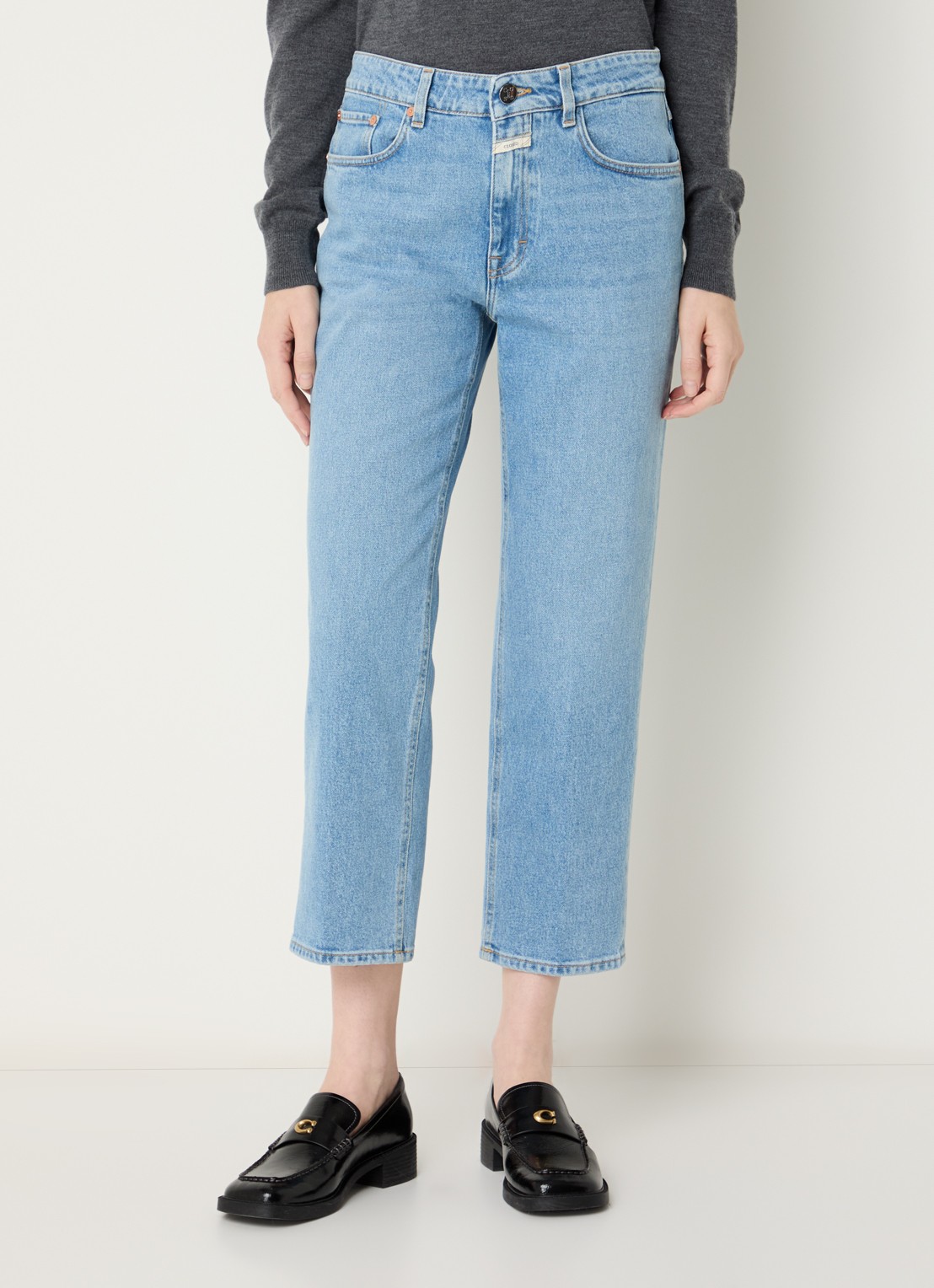 CLOSED Milo mid waist straight leg cropped jeans met medium wassing - detail 2 indigo