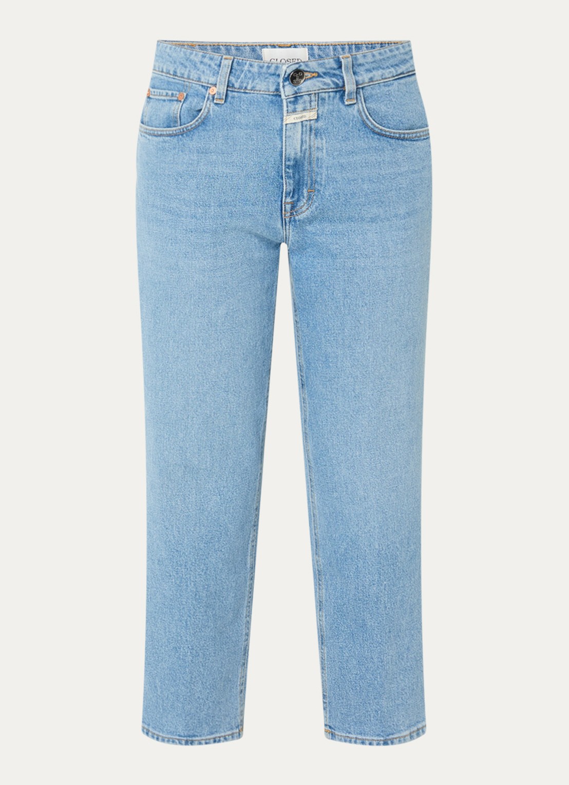 CLOSED Milo mid waist straight leg cropped jeans met medium wassing - voorkant 3 indigo