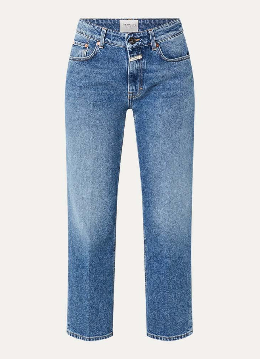 CLOSED Milo mid waist straight leg cropped jeans met medium wassing - voorkant 2 indigo