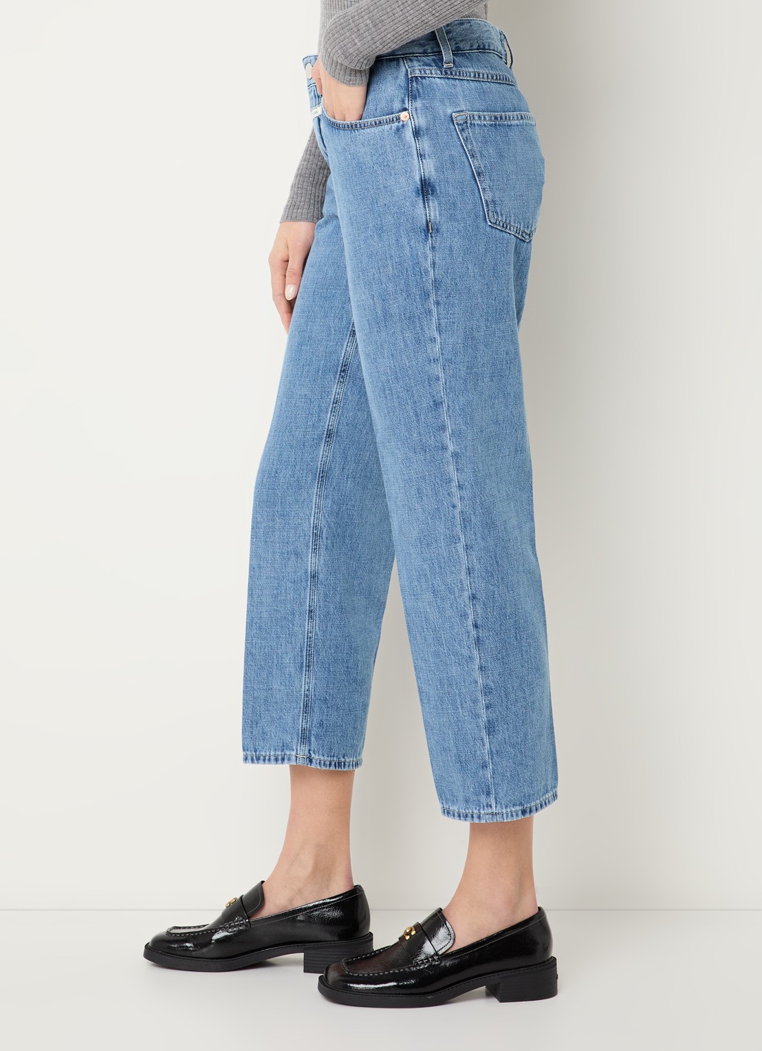 CLOSED Milo mid waist tapered fit jeans met lichte wassing - detail 5 indigo