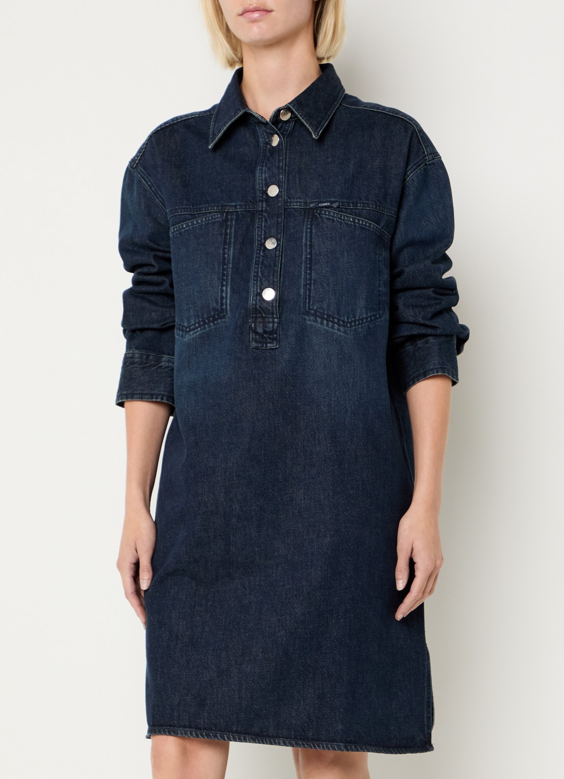 CLOSED Mini denim tuniekjurk met steekzakken  - detail 2 indigo