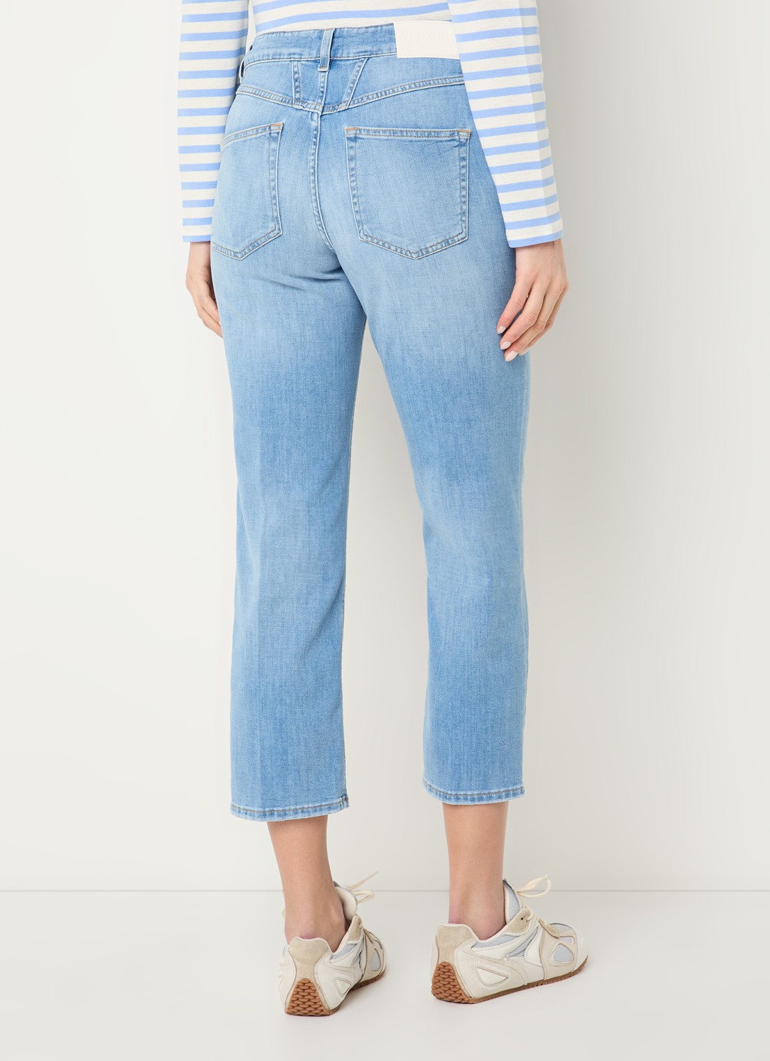 CLOSED Mira-X high waist cropped straight leg jeans met lichte wassing - achterkant indigo