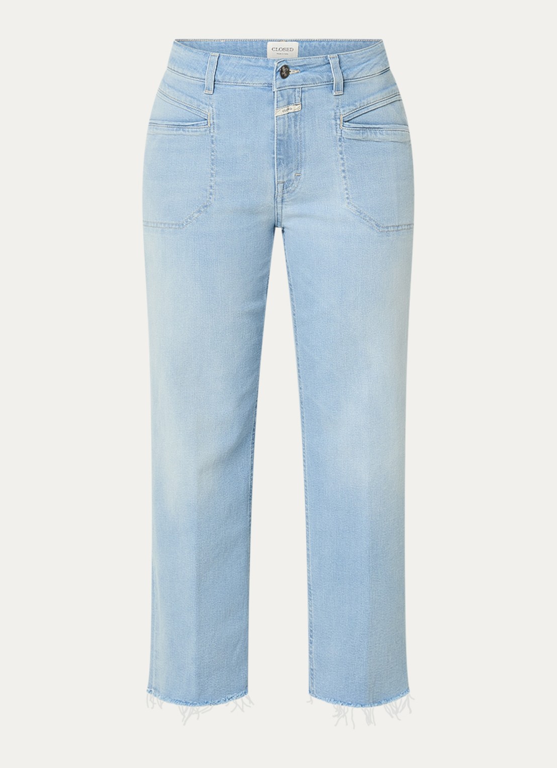 CLOSED Mira-x mid waist straight leg cropped jeans met lichte wassing - voorkant 3 indigo